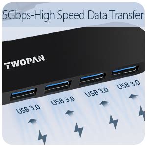 Amazon TWOPAN Ultra Slim USB C To USB 3 0 Hub 4 Ports Multiport