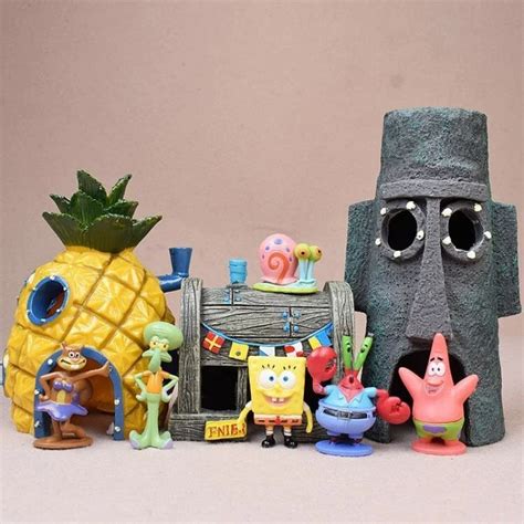 Anime Spongebobs Action Figuren Cartoon Mini Puppen Aquarium Dekoration