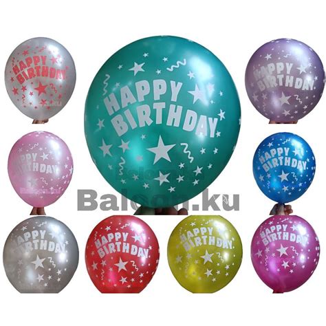 Jual Balon Latex Motif Tulisan Happy Birthday Balon Pesta Ulang Tahun