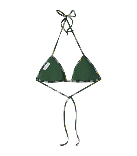 Womens Burberry Green Check Bikini Top Harrods Countrycode