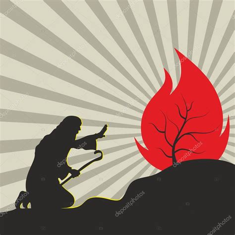 Moses And The Burning Bush Stock Vector Image By ©biblebox 87436656