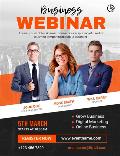 Business Webinar Flyer Template Postermywall