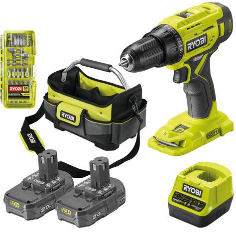 RYOBI ZESTAW WIERTARKA WKRĘTARKA 18V ONE R18DD4 220OTA55 2x2Ah BITY