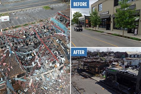 Nashville tornado: Dramatic aerial photos show devastation after twisters ripped Tennessee apart ...