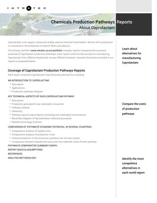 Evaluation of Caprolactam Production Processes | PDF