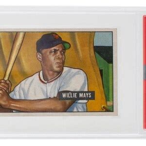 Willie Mays 1951 Bowman 305 Giants Baseball Rookie Card PSA VG EX 4 5