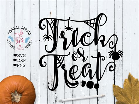 Trick Or Treat Halloween Cut File SVG DXF PNG 32399 SVGs Design