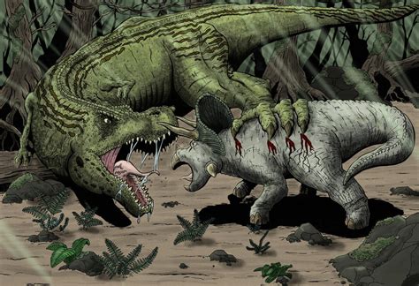 T-rex vs Triceratops by mikebunt on DeviantArt