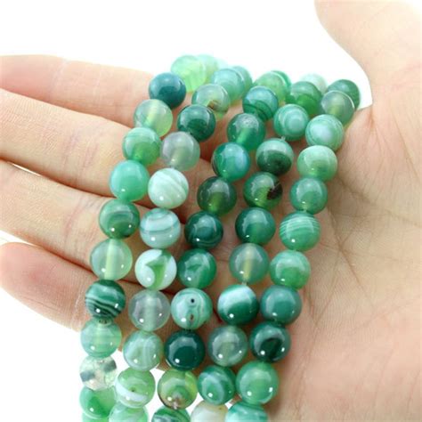 8mm Green Agate Beadsfull Strandagate Beads Round Agate Etsy