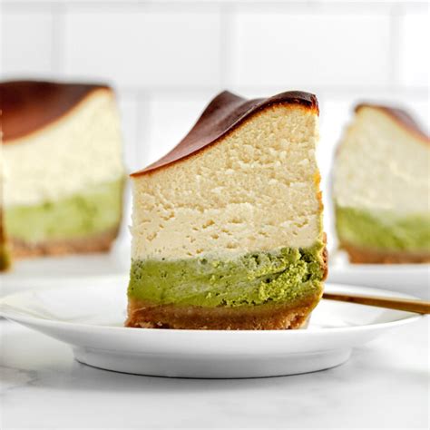 Vanilla Matcha Basque Cheesecake Double Layered Takes Two Eggs