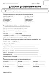 Evaluation Compl Ment Du Nom Cm Bilan Et Controle Corrig Pdf