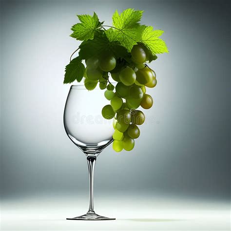 wine glass  beautiful  tasty grapes  stock illustration