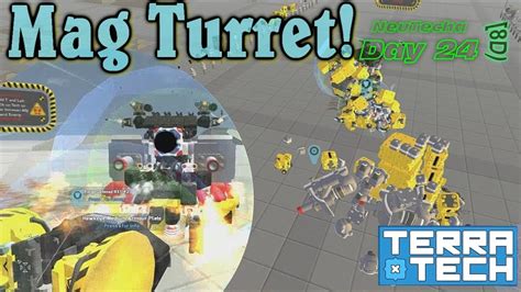 Terratech Gameplay The Neutecha Project Day 24 Magnetic Turret Build Let S Play Youtube