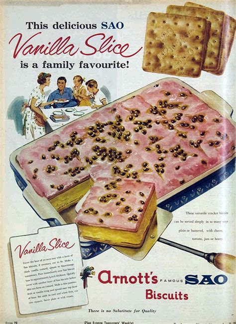 Vivat Vintage — Arnott’s SAO biscuits, 1963 | Vintage recipes, Aussie ...