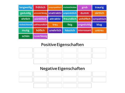 Eigenschaften Gegenteile Group Sort