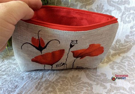 Hand Painted Cosmetic Bag Make Up Bag Tote Pouch Etsy