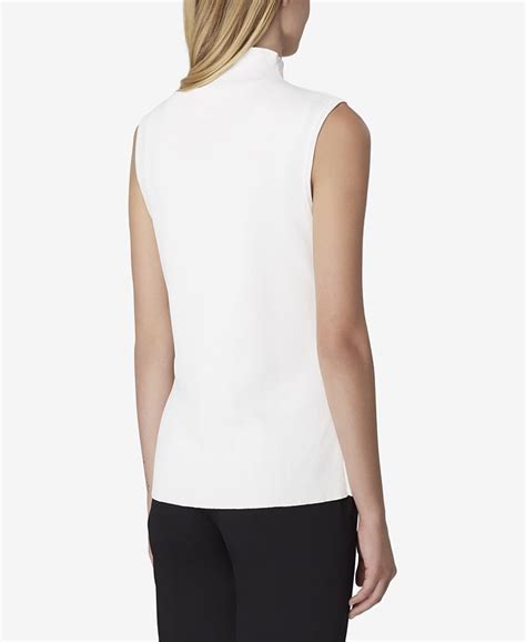 Tahari Asl Ribbed Mock Neck Blouse Macys