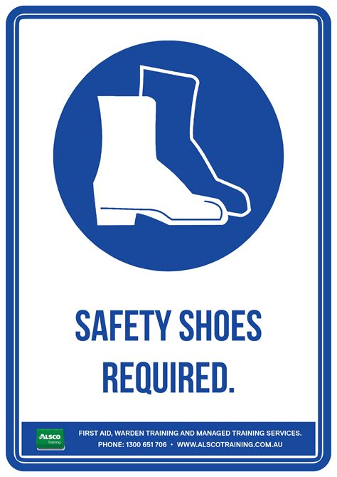 Mandatory Sign Posters Safety Shoes Required A4 Alsco Training