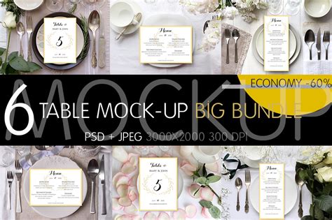 Table Settings Mock Up Bundle PSD By MaddyZ TheHungryJPEG