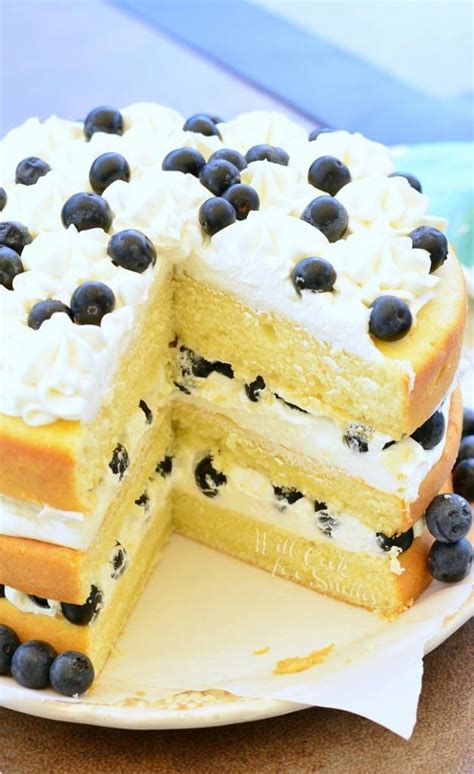 Blueberries And Cream Cake Will Cook For Smiles