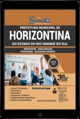 Apostila Prefeitura De Horizontina Rs Em Pdf Professor Anos