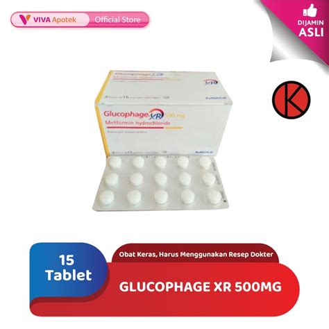 Jual Glucophage Xr 500 Mg 15 Tablet Shopee Indonesia