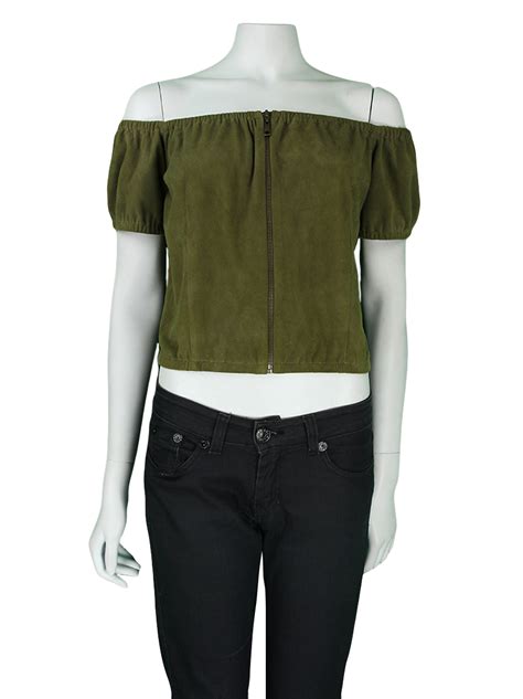 Blusa Cruise Camurça Verde Musgo Original AJO451 Etiqueta Única