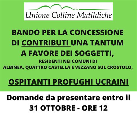 Bando Per La Concessione Di Contributi Una Tantum A Favore Dei Soggetti