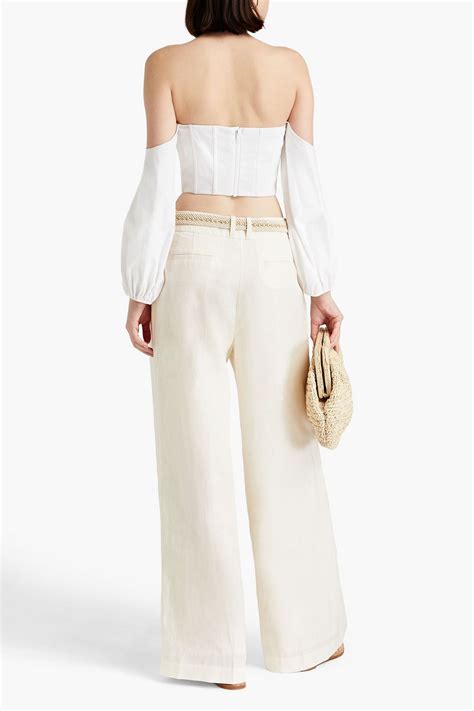 Zimmermann Belted Linen Wide Leg Pants The Outnet