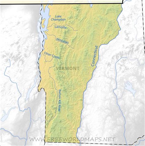 Physical Map Of Vermont