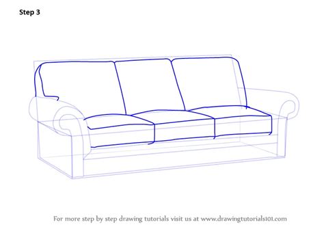 How To Draw Sofa Furniture Step By Step Drawingtutorials