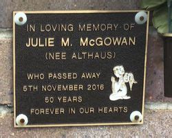 Julie M Althaus Mcgowan Find A Grave Memorial