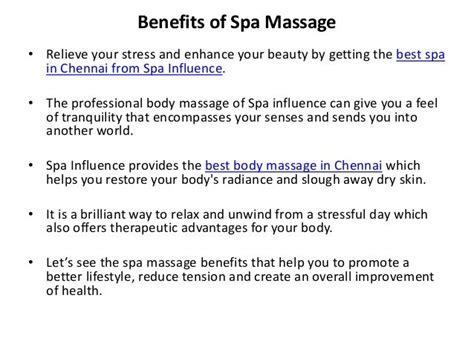 Benefits of spa massage