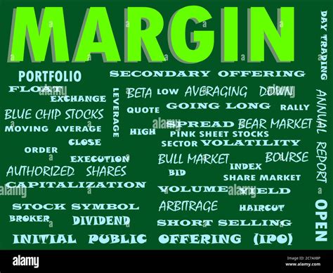 Margin A Share Market Related Terminology Presented With 3d Word Cloud