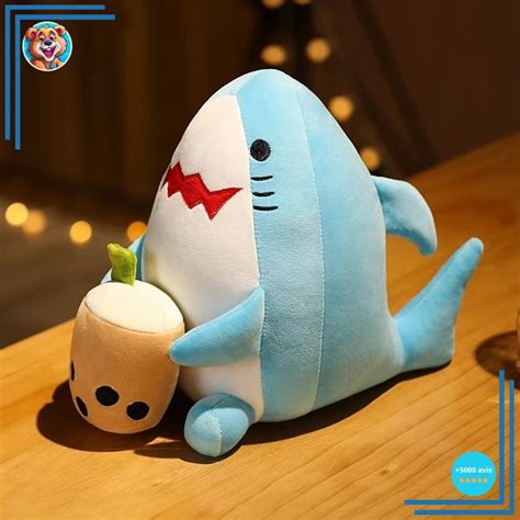 Peluche requin bubble tea en livraison gratuite Économisez 30 sur