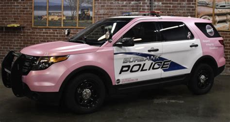 Burbank Police Local Business Turn Patrol Car Pink To Support Breast