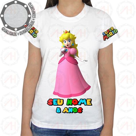 Camiseta Super Mario Camisa Princesa Peach Ah00442 Elo7