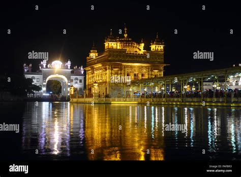 The sanctum of Sri Harmandir Sahib , fully coverd in gold foil, fully ...