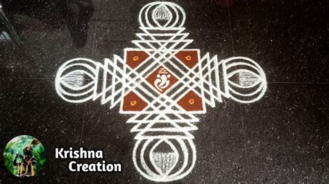 Vinayagar Chaturthi Special Padi Kolam Design 3x3 Dot Puratasi Madham