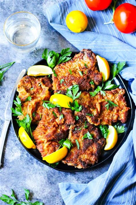 Veal Milanese Italian Breaded Veal Cutlets Eating European Recipe