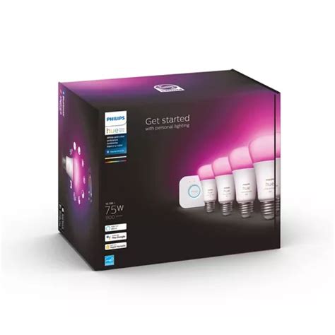 Pack X4 Focos Philips Hue Get Started E26 Hue Bridge Color De La Luz