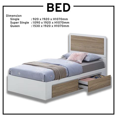 White wooden bedframe | Shopee Singapore