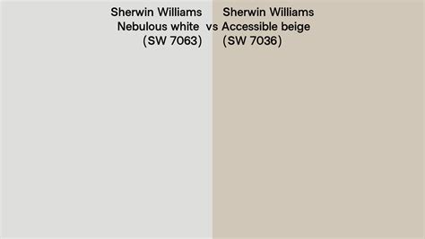 Sherwin Williams Nebulous White Vs Accessible Beige Side By Side Comparison