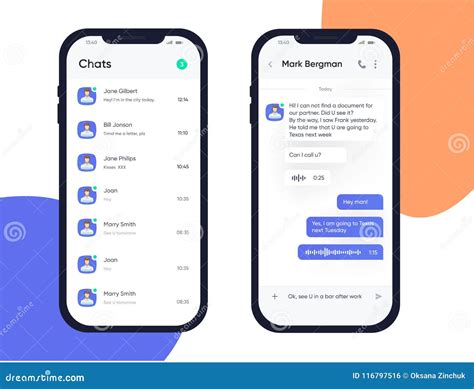 Mobile Ui Ux Design Concept Trendy Chatbot Application With Dialogue