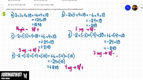 Matem Tica Grado Unidad Clase Signo Del Producto Seg N El