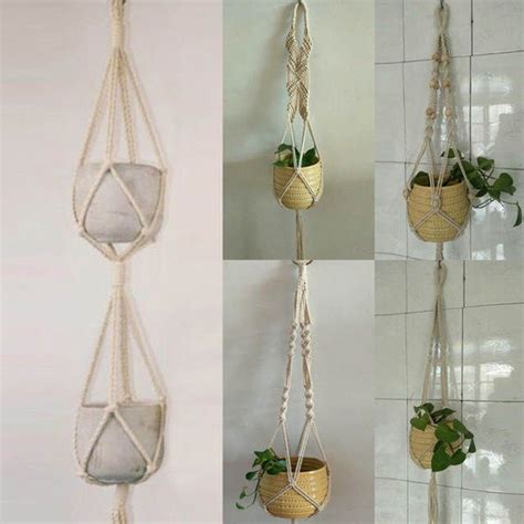 Novo Pote Titular Macrame Planta Cabide Pendurado Plantador Cesta De