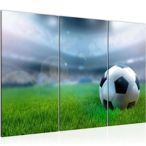 Runa art Tableau Décoration Murale Football 120x80 cm 3 Panneaux Deco