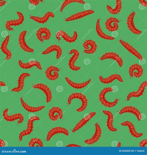 Maggot Pattern Seamless Beetle Larva Background Insect Vector Texture