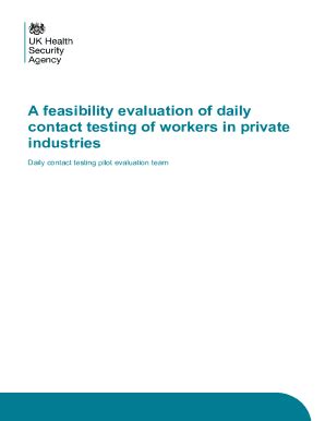 Fillable Online A Feasibility Evaluation Of Daily Contact Testing Of