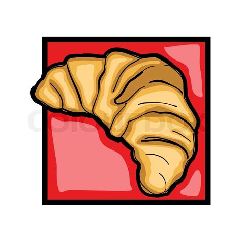 Classic clip art graphic icon with croissant | Stock vector | Colourbox